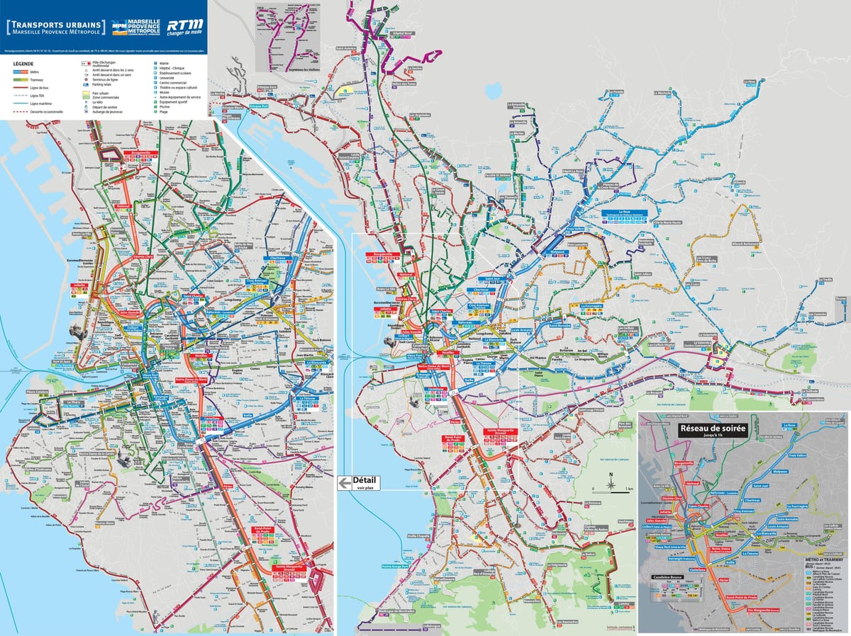 Marseille autobús mapa