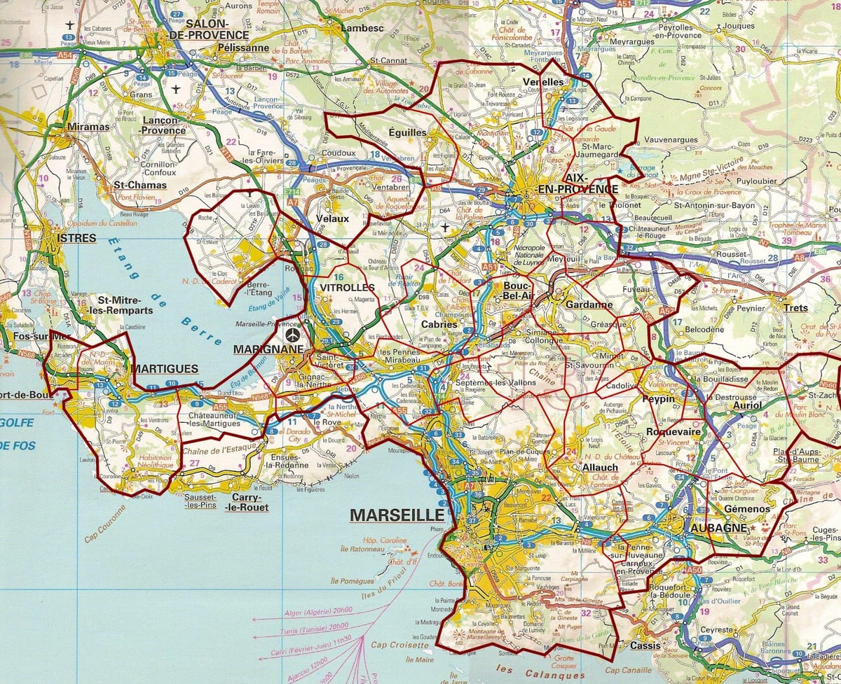mapa de Marsella estrada
