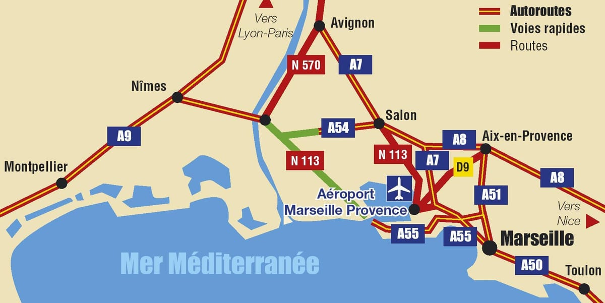 mapa de Marsella estrada
