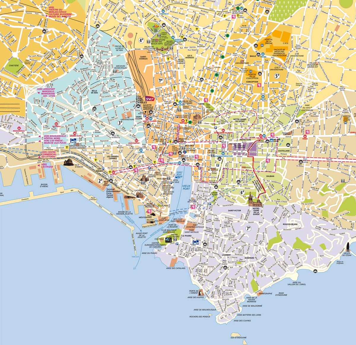 mapa de Marsella suburbio