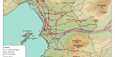 Mapa topográfico de Marsella