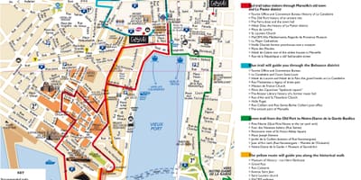 Mapa de Marsella walking tour